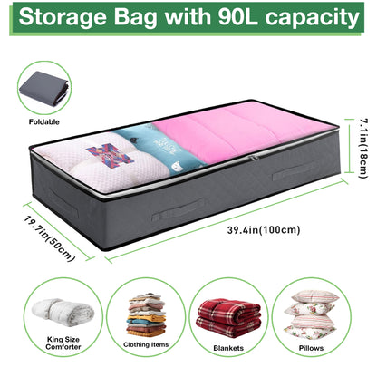 4 Pack 90L Under Bed Storage Bags