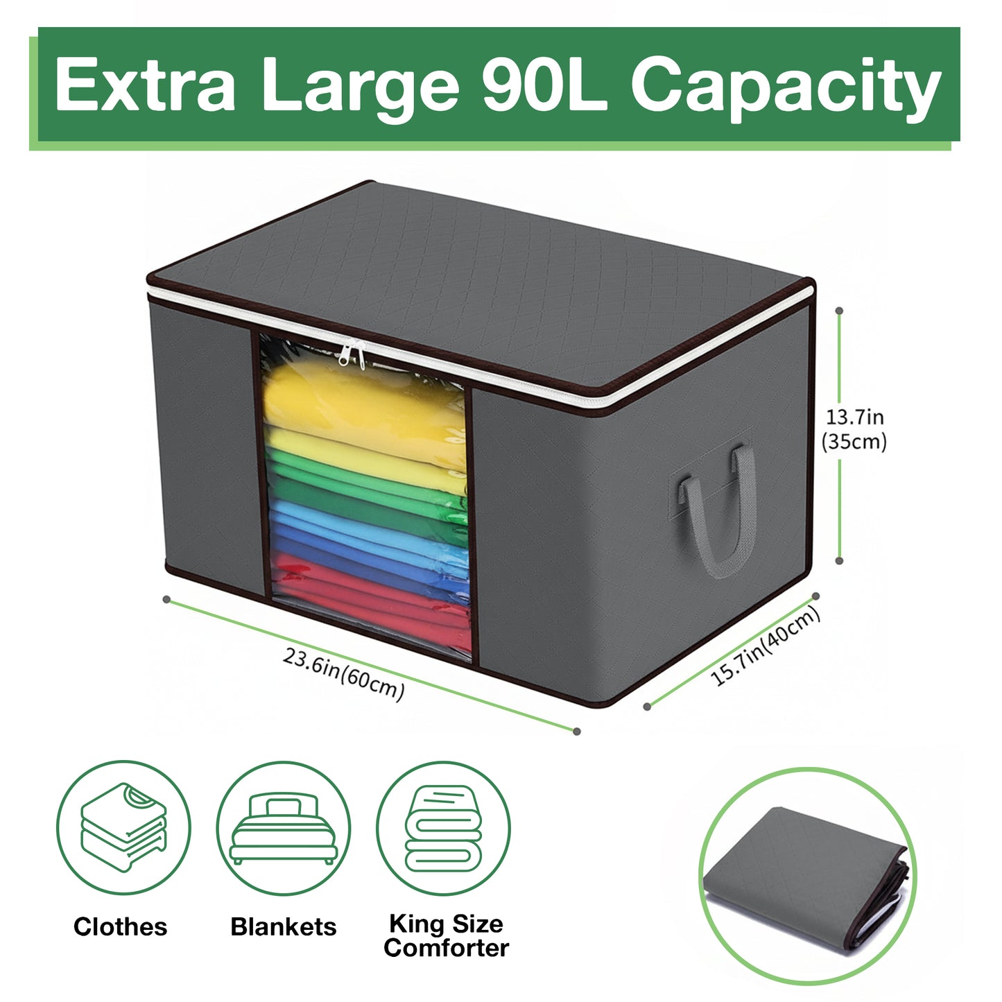 6 Pack Large Clothes Storage Bags with Zips