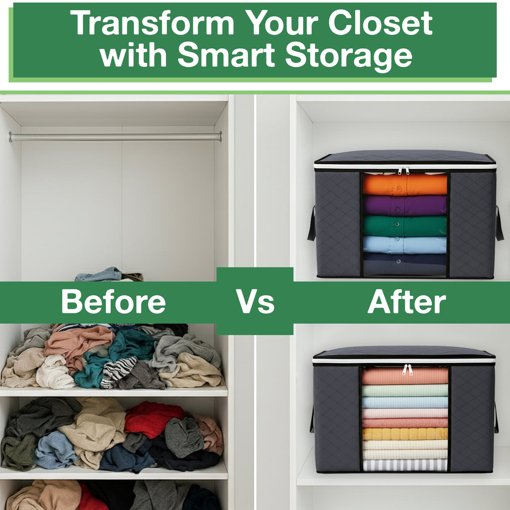 6 Pack Large Clothes Storage Bags with Zips