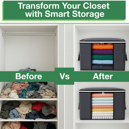 6 Pack Large Clothes Storage Bags with Zips