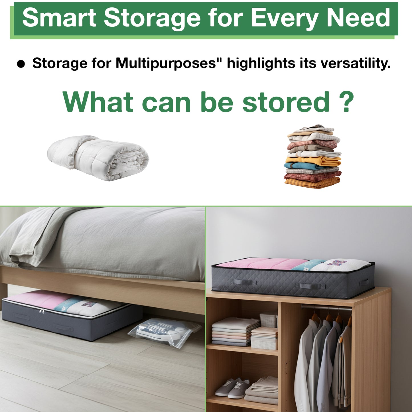 4 Pack 90L Under Bed Storage Bags