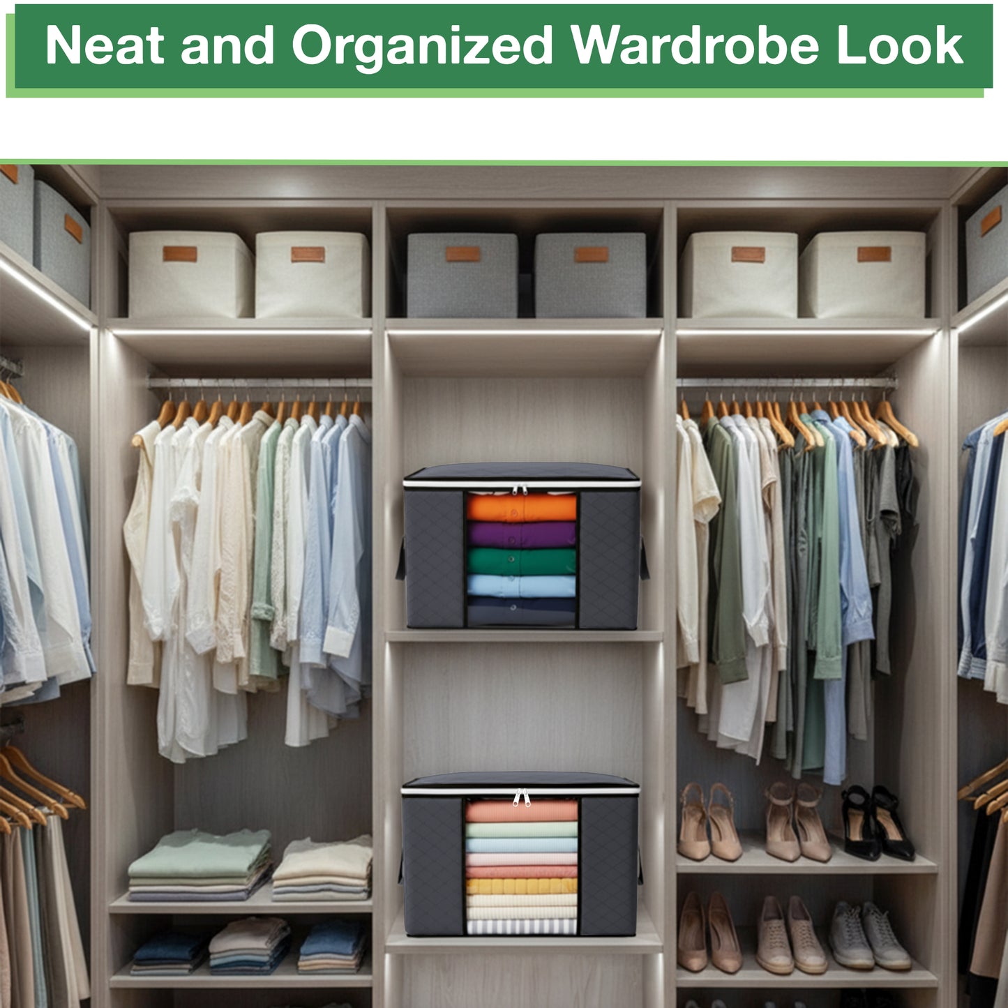 6 Pack Large Clothes Storage Bags with Zips