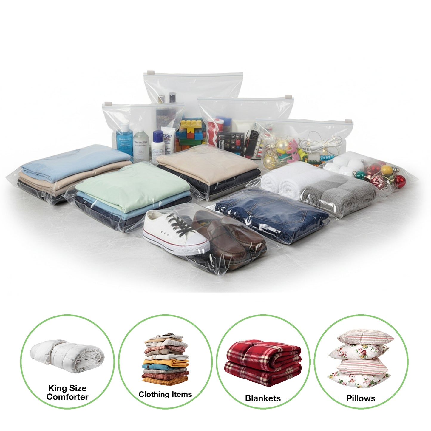 4 Pack 90L Under Bed Storage Bags