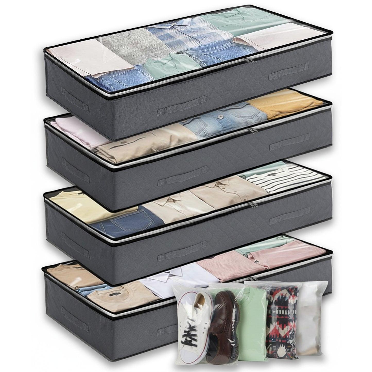 4 Pack 90L Under Bed Storage Bags