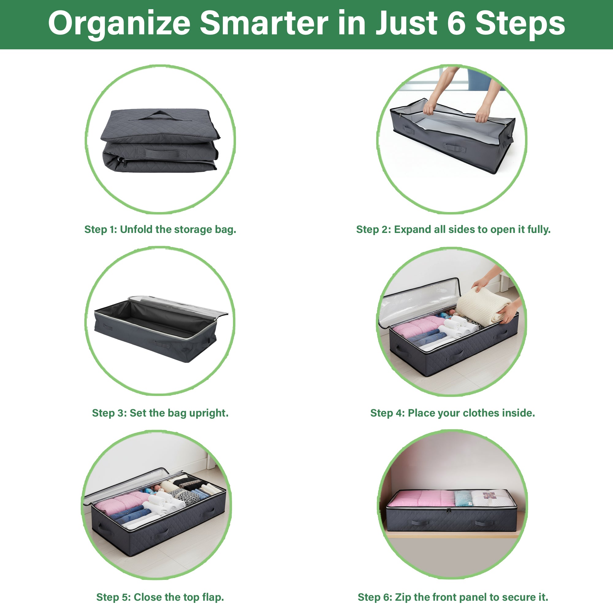 4 Pack 90L Under Bed Storage Bags