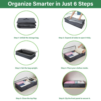 4 Pack 90L Under Bed Storage Bags